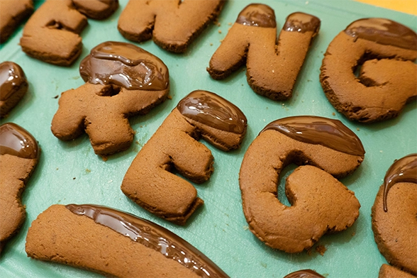 Cookie Lettering Process Picture