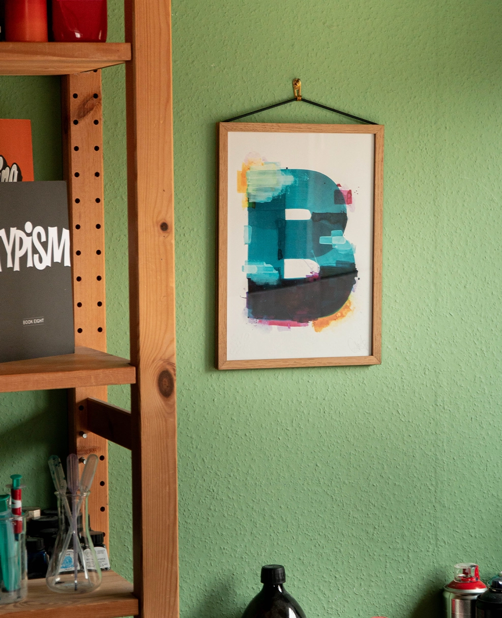 Big Letter "B" Print on a wall