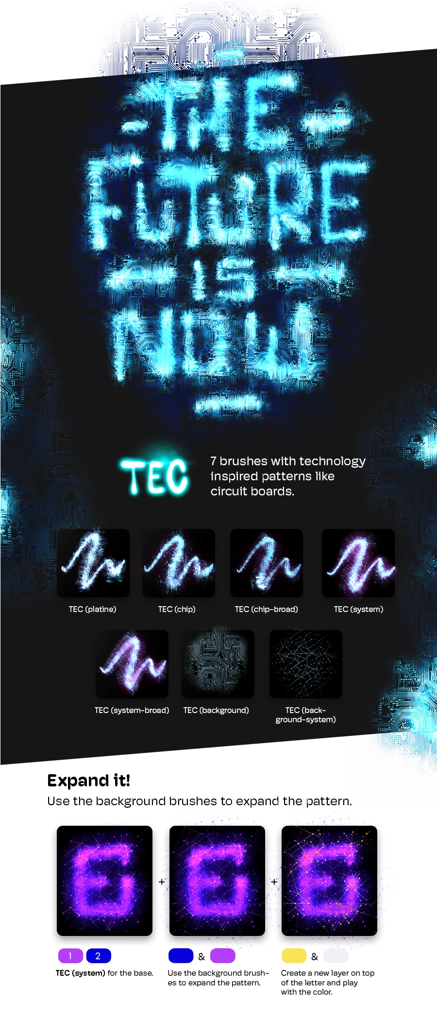 Glow Pack Tec Brushes for Procreate